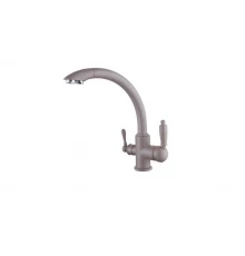 Смеситель для кухни из латуни с поворотным изливом 2 в 1 Ganzer GZ16031A песочный