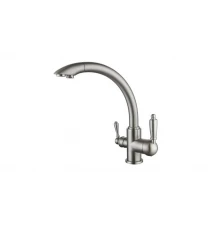 Смеситель для кухни из латуни с подключением к фильтру Ganzer GZ16031-G сатин