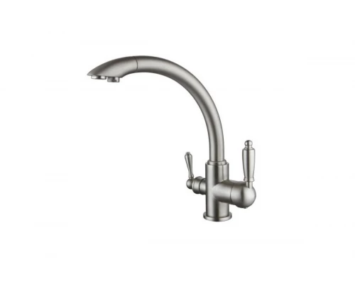 Смеситель для кухни из латуни с подключением к фильтру Ganzer GZ16031-G сатин