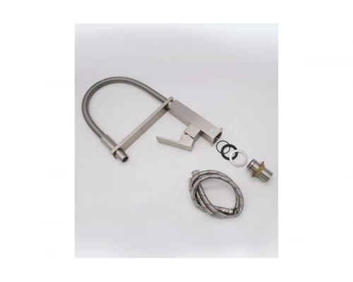 16037-G Смеситель для кухни с пруж. изливом (САТИН)  GANZER