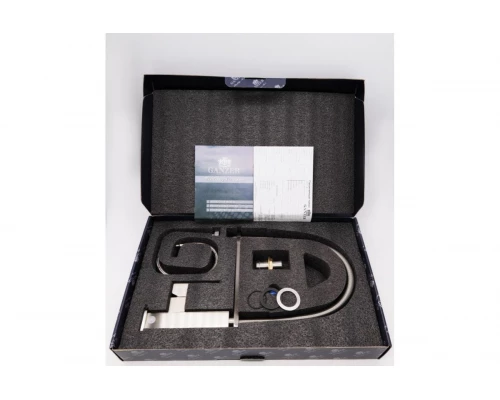 16037-G Смеситель для кухни с пруж. изливом (САТИН)  GANZER