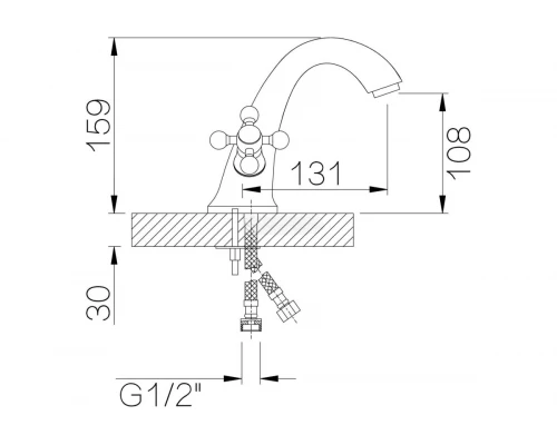 Смеситель для умывальника Ganzer GZ17011 хром