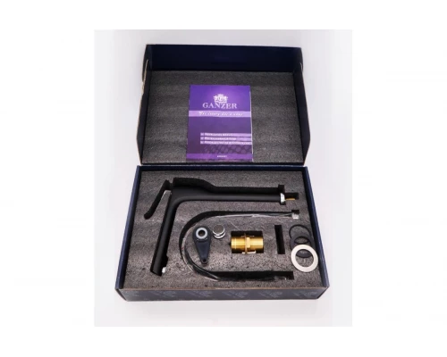 Высокий смеситель для раковины-чаши из латуни Ganzer GZ20012-C черный