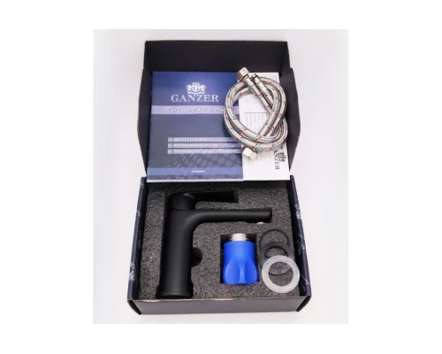 Смеситель для раковины и умывальника из латуни GANZER  GZ21011-C черный