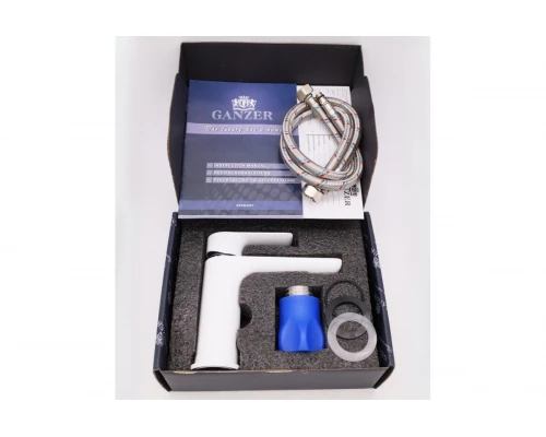 Смеситель для раковины и умывальника из латуни Ganzer  GZ21011-F белый