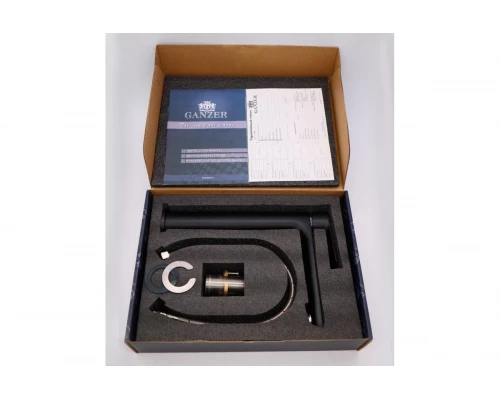 Высокий смеситель для раковины Ganzer GZ21012-C черный/хром