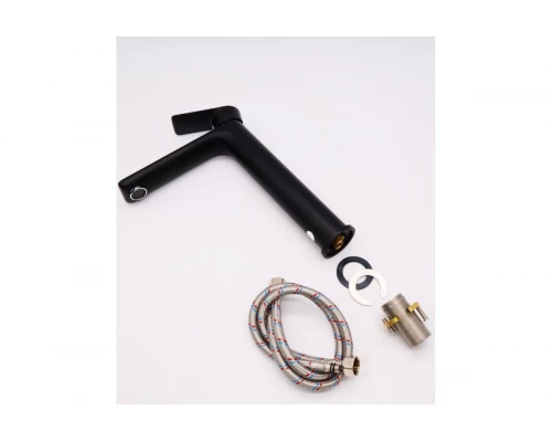 Высокий смеситель для раковины Ganzer GZ21012-C черный/хром