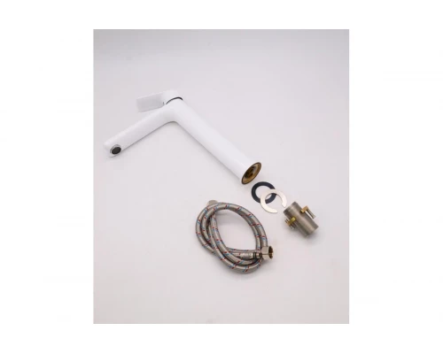 21012-F Смеситель для умыв. (ВЫСОКИЙ БЕЛЫЙ) "GANZER"  (10/1шт)