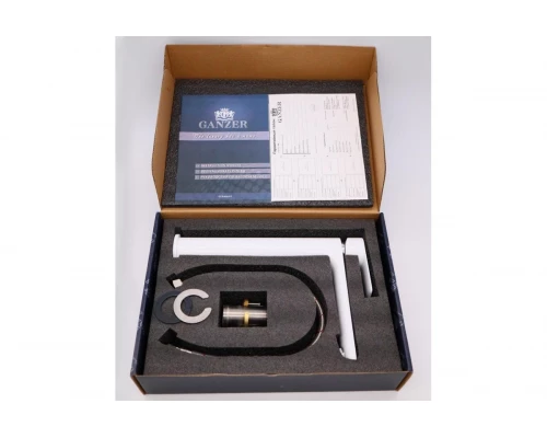 21012-F Смеситель для умыв. (ВЫСОКИЙ БЕЛЫЙ) "GANZER"  (10/1шт)