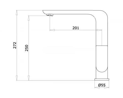Смеситель для кухни с поворотным изливом GZ21021 цвет хром от бренда Ganzer