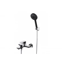 Смеситель для ванны и душа с лейкой и шлангом  Ganzer GZ21031-C черный/хром