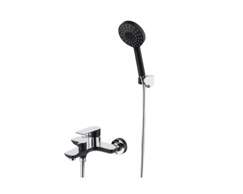 Смеситель для ванны и душа с лейкой и шлангом  Ganzer GZ21031-C черный/хром