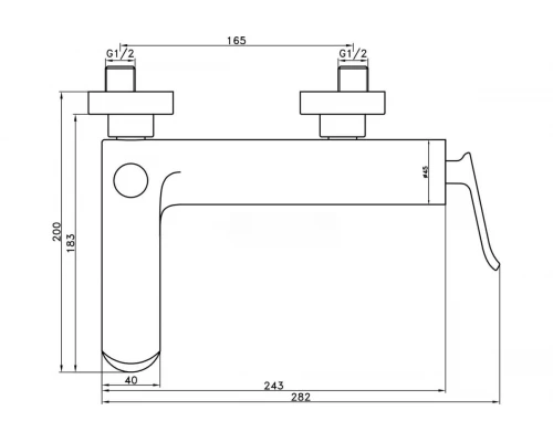 Смеситель для ванны и душа с лейкой и шлангом  Ganzer GZ21031-C черный/хром