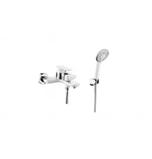 Смеситель для ванны и душа с лейкой и шлангом GANZER GZ21031-F белый/хром