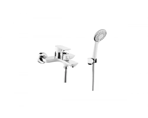 Смеситель для ванны и душа с лейкой и шлангом GANZER GZ21031-F белый/хром