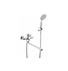 Смеситель для ванны и душа из латуни с лейкой и шлангом Ganzer GZ21041 хром