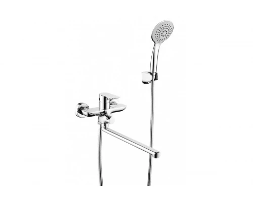 Смеситель для ванны и душа из латуни с лейкой и шлангом Ganzer GZ21041 хром