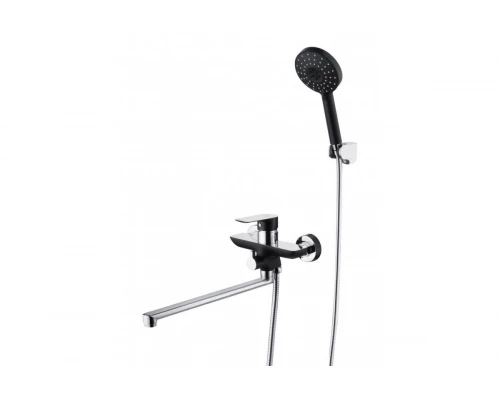 Смеситель для ванны и душа из латуни с лейкой и шлангом Ganzer GZ21041-C черный