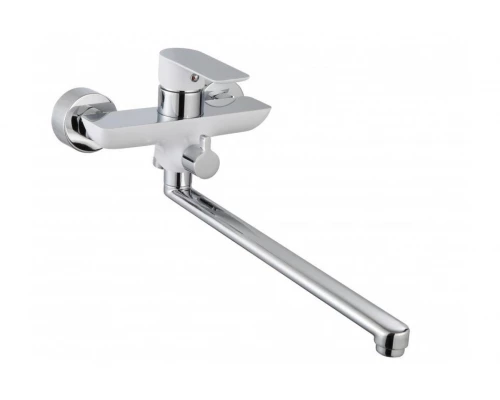 Смеситель для ванны и душа из латуни с лейкой и шлангом Ganzer GZ21041-F белый/хром