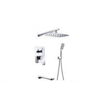 Душевая система скрытого монтажа из латуни с  тропическим душем GZ-21065 цвет хром от бренда Ganzer