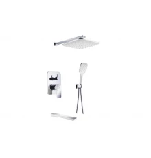 Душевая система скрытого монтажа из латуни с тропическим душем GZ-21065-F цвет белый/хром от бренда Ganzer