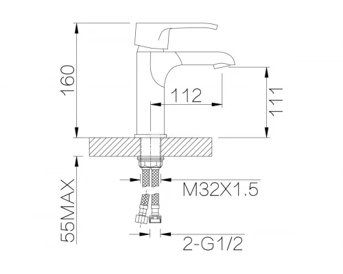 Смеситель однорычажный для раковины Ganzer  GZ22011-С черный