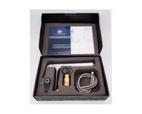 Смеситель для раковины с высоким литым изливом из латуни Ganzer GZ24012 хром