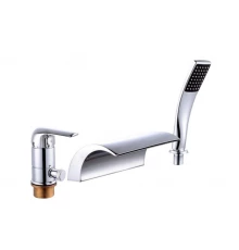 Смеситель на борт ванны с лейкой и шлангом Ganzer GZ24033 хром
