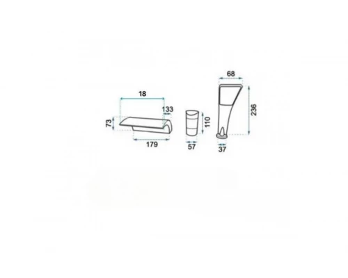 Смеситель на борт ванны из латуни с лейкой и шлангом Ganzer GZ24033-C черный