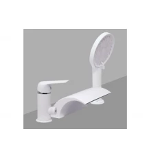 Смеситель на борт ванны с лейкой и шлангом Ganzer GZ24033-F белый