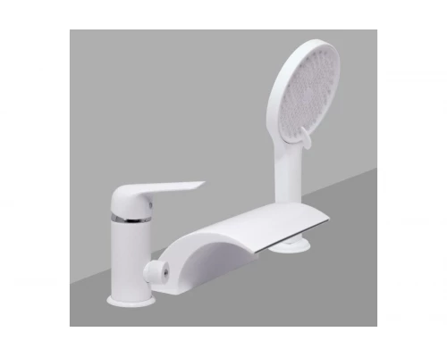 Смеситель на борт ванны с лейкой и шлангом Ganzer GZ24033-F белый