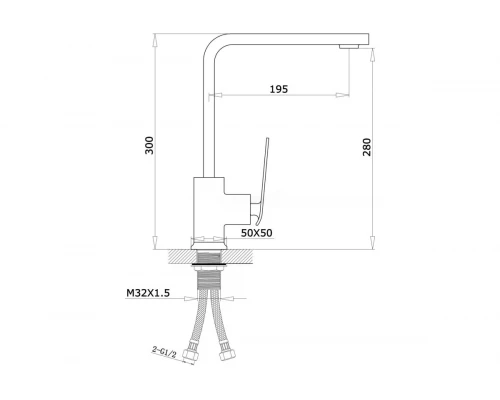Смеситель для кухни с поворотным изливом из латуни Ganzer GZ26021 цвет