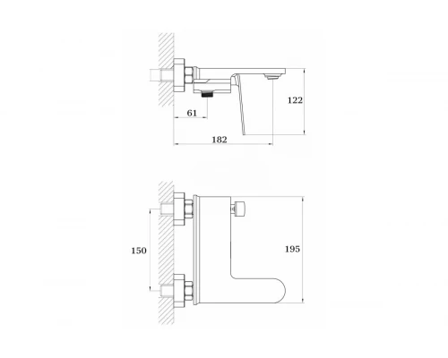 Смеситель для ванны и душа из латуни с лейкой и шлангом GZ26031 от бренда Ganzer