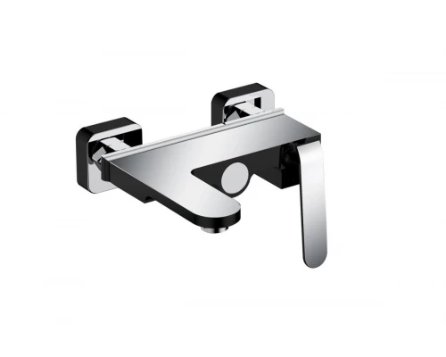 Смеситель для ванны и душа из латуни с лейкой и шлангом GZ26031-C от бренда Ganzer цветом черный/хром