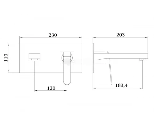 26044 Смеситель встраиваемый для раковины "GANZER"  (8/1шт)