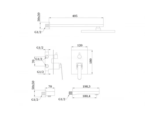 Душевая система скрытого монтажа Ganzer GZ26065 хром