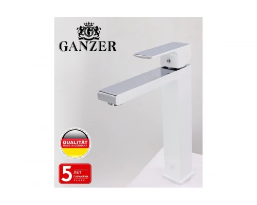 28012-F Смес. для умыв. (ВЫСОКИ БЕЛЫЙ) "GANZER"  (10/1шт)