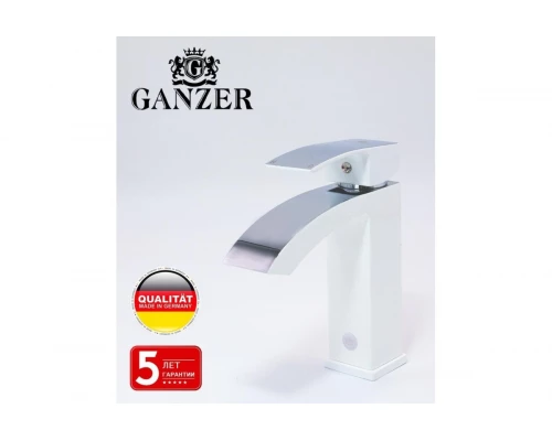 Смеситель для умывальника и раковины из латуни  Ganzer  GZ44011-F белый/хром