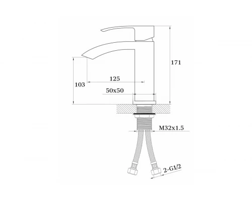 Смеситель для умывальника и раковины из латуни  Ganzer  GZ44011-F белый/хром