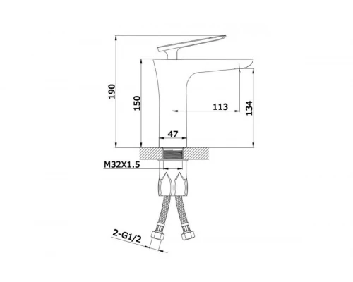 51011 Смеситель для умывальника  GANZER  (10/1шт)