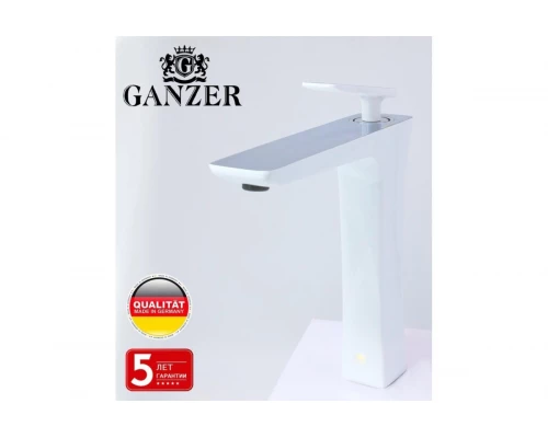 51012-F Смеситель для умыв. (ВЫС. бел.+хром)) "GANZER"  (10/1шт)