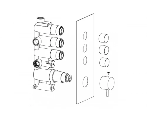 55056 Вст. смес для душа с 3-функ.(квадрат) "GANZER"  (6/1шт)