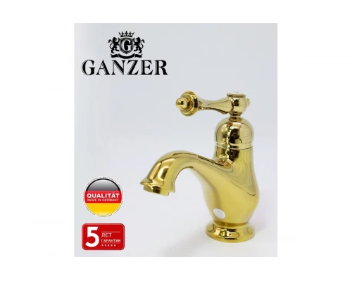 Смеситель для умывальника ретро Ganzer GZ77011-E золото