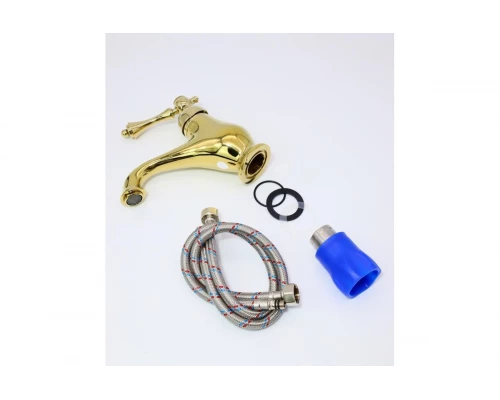 Смеситель для умывальника ретро Ganzer GZ77011-E золото