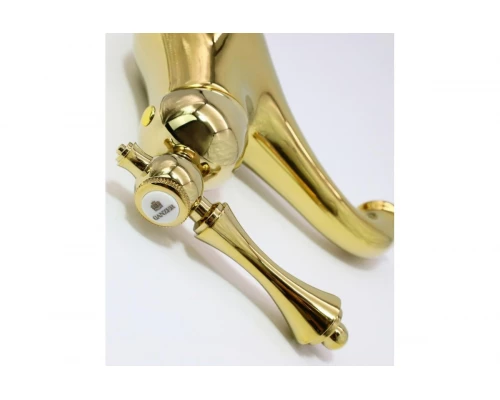 Смеситель для умывальника ретро Ganzer GZ77011-E золото