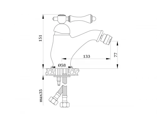 77012-D Смеситель для биде  (БРОНЗА)  GANZER  (10/1шт)
