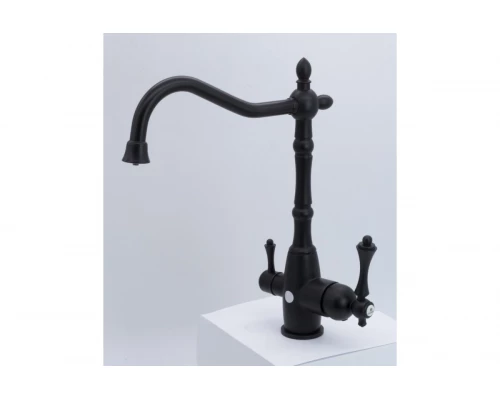 Смеситель для кухни с высоким изливом и  переключателем на фильтр Ganzer GZ77022-C черный