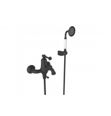 Смеситель для ванны и душа из латуни с лейкой и шлангом Ganzer GZ77031-C черный