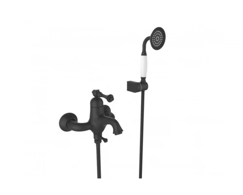 Смеситель для ванны и душа из латуни с лейкой и шлангом Ganzer GZ77031-C черный