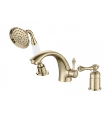 Смеситель на борт ванны с лейкой и шлангом Ganzer GZ77033-E золото